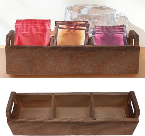 Vista 2 de Buachois Organizador de bolsas de té, 3 compartimentos, caja
