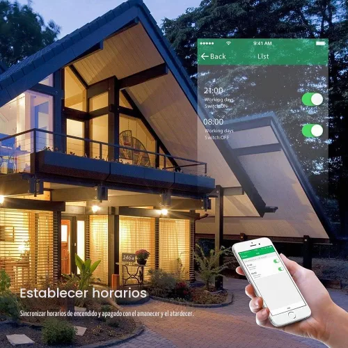 Vista 3 de Interruptor de Luz Táctil Inteligente WiFi de Pared con Panel de Vidrio, Control Remoto Inalámbrico por Aplicación Móvil desde Cualquier Lugar