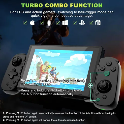 Vista 5 de Phone Game Controller for iPhoneAndroidPCSwitch, Play COD, Genshin, Diablo, Support Streaming on PS4PS3XboxPC Console, Cloud Gaming Wireless Gamepad