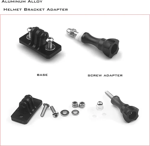 Vista 3 de Soportes fijos universales para casco, adaptador de soporte de metal, accesorios de cámara para cámara deportiva GoPro Series/casco de paracaidismo
