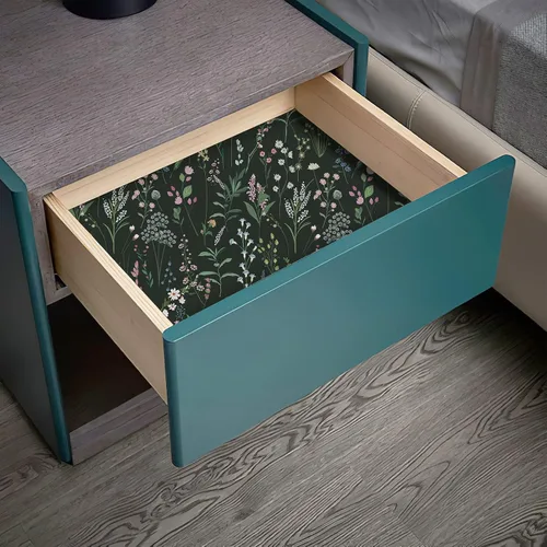 Vista 6 de JiffDiff Papel tapiz floral despegar y pegar 118" x 17.3" Farm Floral Wildwood papel adhesivo para pared oscuro autoadhesivo papel de contacto
