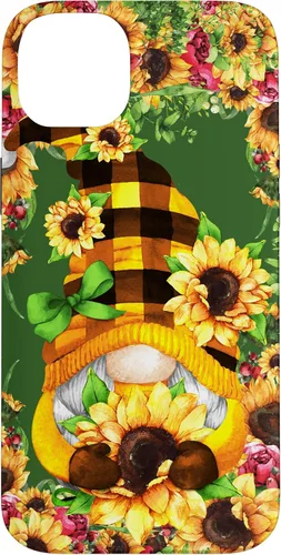 Vista 15 de iPhone 16 Unique Summer Gnome For Hippie With Cute Sunflower Gnomie Case