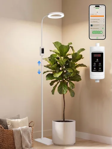 Vista 10 de GLOWRIUM Luces LED inteligentes de cultivo para plantas de interior, luz de escritorio para plantas con control de aplicación Bluetooth, lámpara