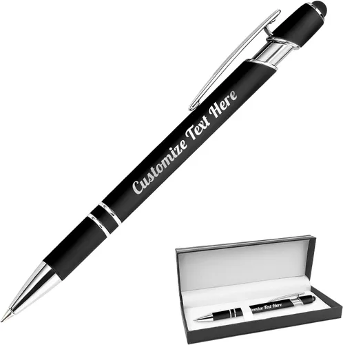 Vista 41 de Hasta 500 bolígrafos personalizados a granel con logotipo de mensaje de nombre comercial, bolígrafos grabados personalizados con lápiz óptico