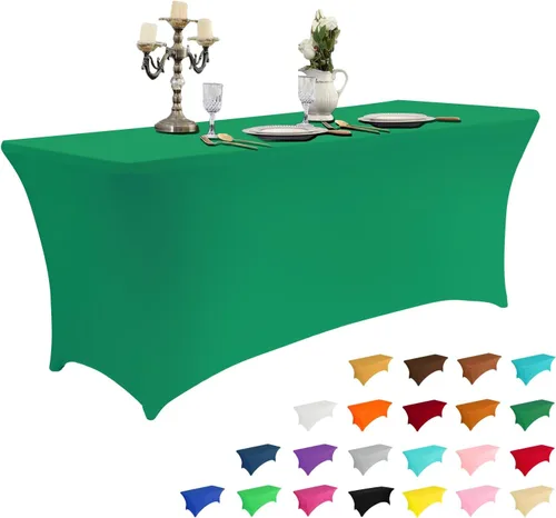 Vista 15 de IVAPUPU - Mantel de elastano para mesas rectangulares, ajustado, elástico, lavable, protector de mesa para eventos, fiestas, bodas, cócteles, Negro