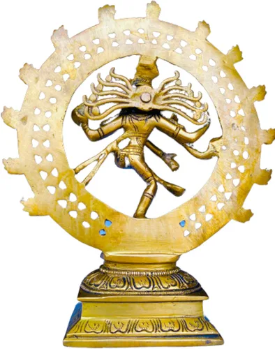 Vista 2 de Estatua de Shiva Nataraja de latón antiguo Señor de la bailarina cósmica Dios hindú Shiva estatua sánscrita hinduismo hinduismo suprema deidad