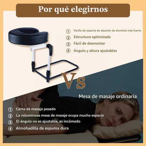 Vista 2 de Reposacabezas de masaje para cama en casa, almohada ajustable para cama, almohada boca abajo después de cirugía ocular, almohada de masaje portátil