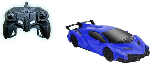 Vista 5 de Mindscope Turbo Twister 2 en 1 Blue Morpher RC Car que se transforma en un robot