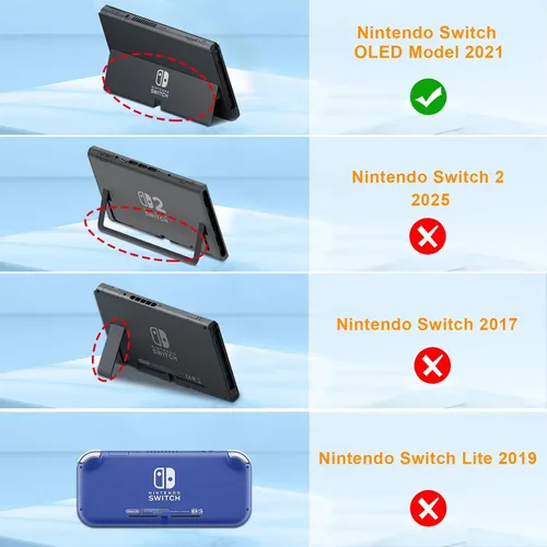 Vista 2 de Fintie Funda con tapa para el modelo OLED de Nintendo Switch Seguro para pantalla Carcasa delgada de TPU suave con cubierta frontal desmontable