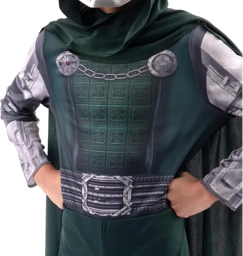 Vista 5 de Marvel Doctor Doom - Disfraz oficial de Halloween para jóvenes, overol impreso de alta calidad con máscara de plástico