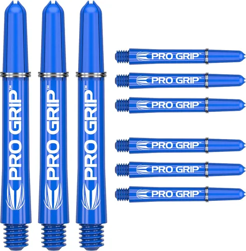 Vista 14 de Target Darts Pro Grip Shafts – Set of 9 3 Sizes (Short, Intermediate, Medium), 12 Colours Dart Stems, Professional Darts Accessories, 2BA Shaft