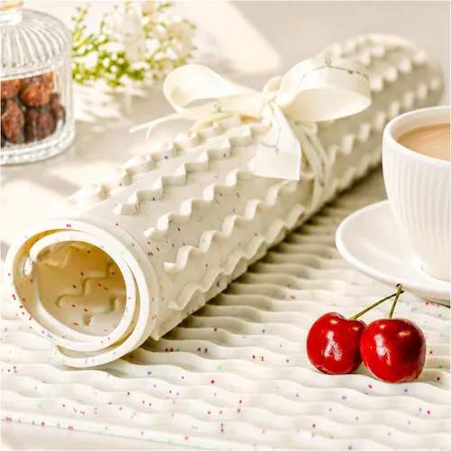 Vista 15 de CAKETIME Paquete de 2 tapetes de secado de platos de silicona multicolor para encimera de cocina, comedor, manteles individuales resistentes al