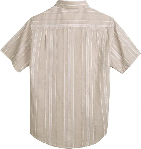 Vista 2 de COEVALS CLUB Mens Linen Beach Summer Casual Button Down Shirt Short Sleeve Shirt