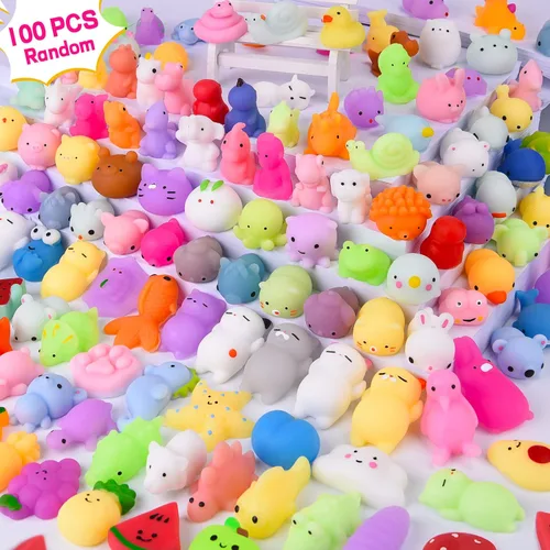 Vista 11 de 30 piezas de juguetes esponjosos Kawaii, juguetes blandos Mochi para niños, recuerdos de fiesta, mini juguetes esponjosos para aliviar el estrés