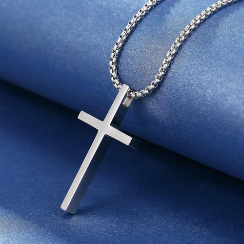 Vista 4 de Rnivida Collar de cruz para hombres, collares de cruz cristiana 413 de Filipenses para hombres y niños, Metal