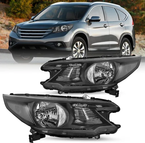 Vista 16 de JSBOYAT Conjunto de Faros Delanteros de Reemplazo para Honda CR-V 2012-2014 Faro Delantero Lámpara Halógena con Bombillas, Carcasa Negra con Carcasa