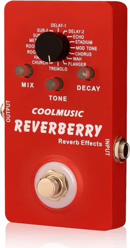Vista 3 de Coolmusic Pedal de múltiples efectos Pedal de guitarra digital con 16 efectos True Bypass