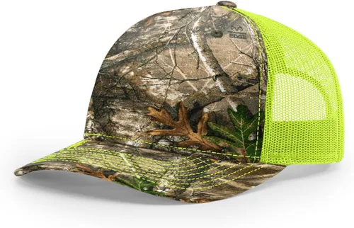 Vista 24 de Richardson 112 - Gorra de camionero de 5 paneles de alta calidad, ajustable, gorra Richardson en blanco estructurada Bark Duck Camo / Marrón