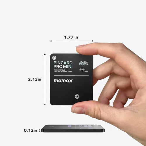 Vista 10 de Momax Wallet Tracker Smart Finder - Tarjeta de seguimiento de llaves Bluetooth delgada recargable con batería de 1 año, Apple Find My (solo iOS)