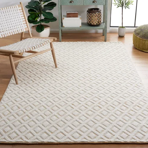 Vista 15 de SAFAVIEH Vermont Collection - Alfombra decorativa de 2 pies 3 pulgadas x 4 pies, marfil y negro, lana hecha a mano, ideal para zonas de alto tráfico