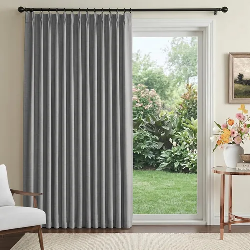 Vista 8 de 100% Blackout Shield Cortinas opacas con textura y aspecto de lino de 72 pulgadas de largo, juego de 2 paneles de cortinas opacas de lino sintético