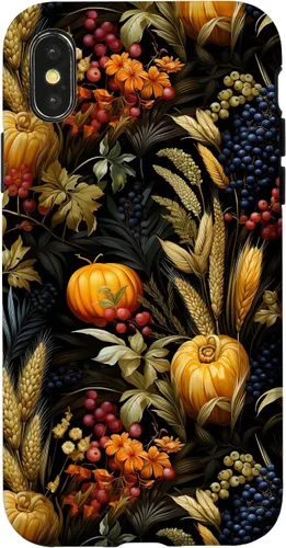 Vista 5 de iPhone 12 mini otoño hojas caídas calabaza especia cosecha feliz otoño caso