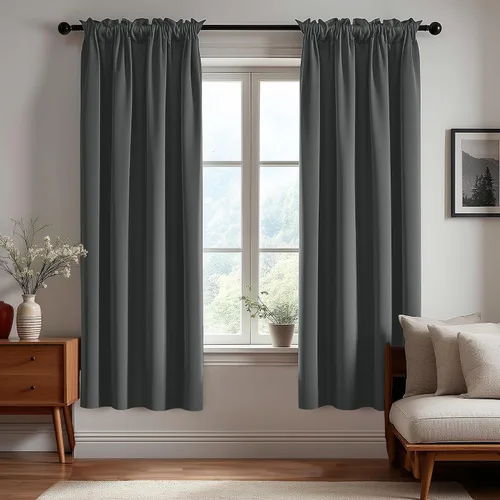 Vista 94 de Deconovo Cortinas opacas, aislamiento térmico, dobladillo para barra, reducción de ruido, certificado Oeko-TEX, cortinas de oscurecimiento