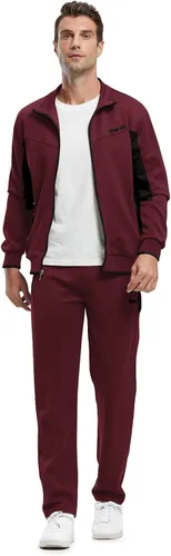 Vista 3 de Rdruko Conjunto deportivo de 2 piezas para hombre, para correr, gimnasio, ropa deportiva