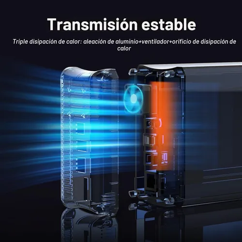 Vista 5 de GODO Caja de Acoplamiento de Disco Duro de 3.5 Pulgadas de Doble Bahía, USB3.0 a Carcasa Externa SATA de 3.5", RAID 0/1/JBOD/Modo PM, Estación