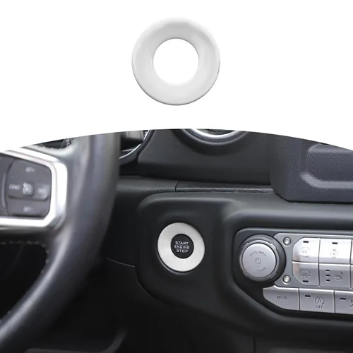 Vista 16 de RT-TCZ para Jeep JL Anillo de Cubierta de Botón de Arranque/Parada para Jeep Wrangler JL JLU Gladiator JT 2018-2024 Accesorios de Interior Azul Bebé
