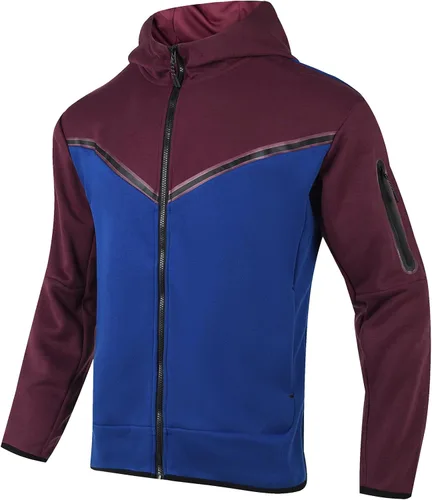 Vista 8 de Conjunto deportivo para hombre, sudadera con capucha y manga larga, con cremallera completa, 2 piezas