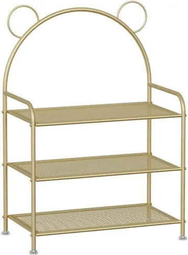 Vista 15 de Shelves Adjustable Shoe Organizer Multi-layer Shoe Rack, Sturdy Metal Mesh Shoe Rack, Free Standing Shoe Storage Shelves, Cute Bear Shape Shoes