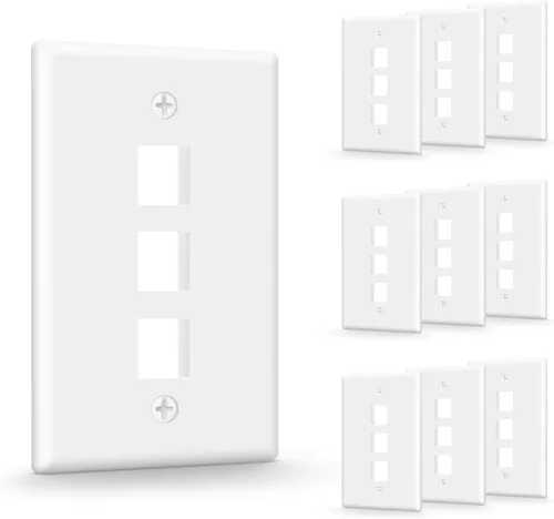 Vista 17 de VCE Placa de pared Keystone de 1 puerto (certificación UL), color blanco