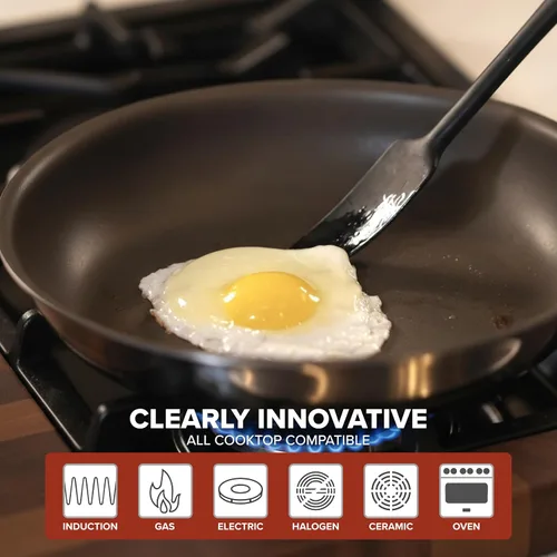 Vista 6 de Viking PureGlide Pro - Sartén antiadherente de 3 capas, fabricada sin PFAS, utensilios de cocina de inducción de 8 pulgadas, superficie