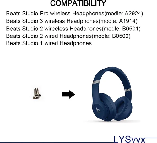 Vista 2 de 24 tornillos de diadema Studio 3, piezas de repuesto para auriculares Beats Studio Pro/3/2/1 (plateado)