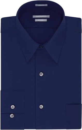 Vista 3 de Van Heusen - Camisa de vestir de tela de popelina para hombre, unicolor, corte ajustado