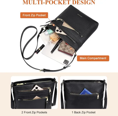 Vista 4 de Over Earth Crossbody Bags for Women Leather Purses for Ladies with Multiple Pockets