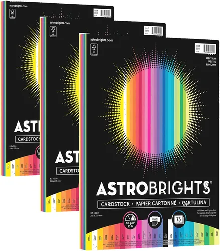 Vista 5 de Astrobrights - Cartulina de colores, 8.5 x 11 pulgadas, 65 libras / 176 gsm, surtido de 25 colores "Spectrum", 75 hojas (80944-01)