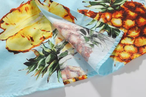 Vista 7 de SSLR Camisas hawaianas de manga corta con botones para hombre