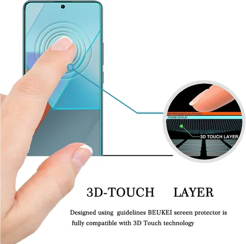 Vista 2 de (3 unidades) Compatible con Xiaomi Redmi Note 13 Pro 5G / Redmi Note 13 Pro Protector de pantalla de vidrio templado, sensible al tacto, compatible