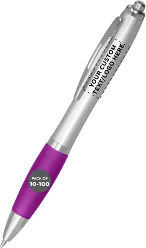 Vista 14 de DISCOUNT PROMOS - Bolígrafos personalizados con agarre de goma y tinta negra, paquete de 10 unidades, diseño ergonómico, ideal para oficina