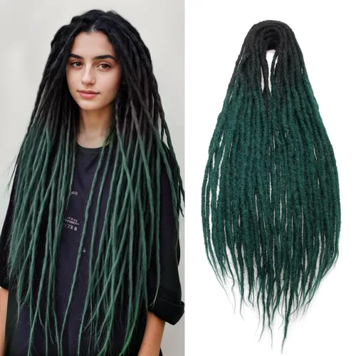 Vista 11 de 20 hebras de 24 pulgadas, extensiones de rastas color burdeos, rastas de cabello de ganchillo para mujer, hechas a mano, suaves, trenzas de cabello