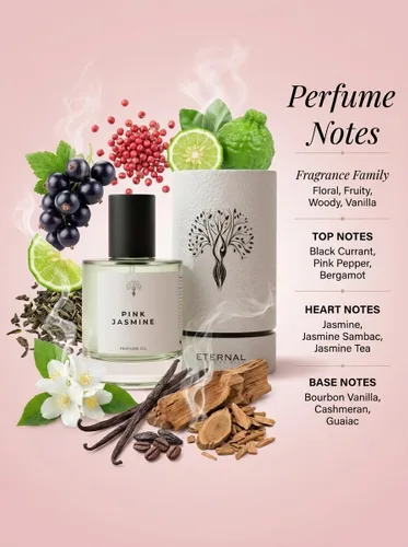 Vista 5 de Perfume de jazmín rosa para hombres de larga duración Eau de Parfum perfume de mujer sin alcohol Perfumes de lujo unisex para ella 1.0 fl oz
