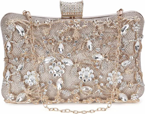 Vista 4 de Tanpell Bolso de mano de cristal para mujer bolso de mano de boda con diamantes de imitación para novia graduación cóctel fiesta