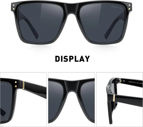 Vista 3 de MERRYS Gafas de sol polarizadas para hombre y mujer estilo retro UV 400