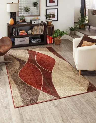 Vista 8 de Unique Loom Colección Otoño Alfombra de Área - Plantation (5' 3" Redonda, Multicolor/Beige)