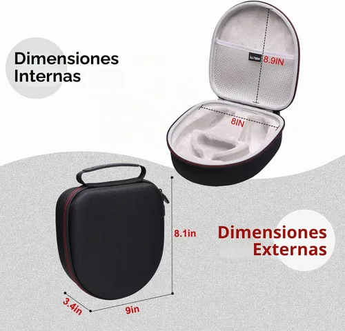 Vista 7 de LTGEM - Funda rígida para auriculares Bluetooth BlueParrott B450-XT/B350-XT/S650-XT/B550-XT y JLab Go Work Gen 2 con cancelación de ruido, bolsa