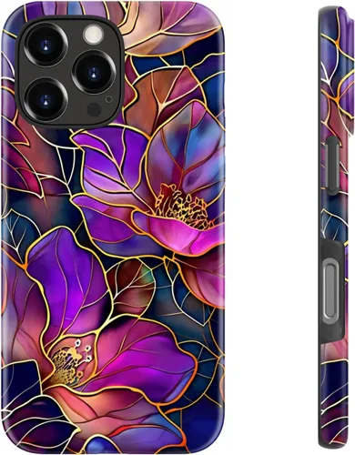 Vista 110 de LUHOURI Funda para iPhone 12 Mini, compatible con carga inalámbrica, doble capa, interior de silicona suave + carcasa exterior dura, bonito diseño