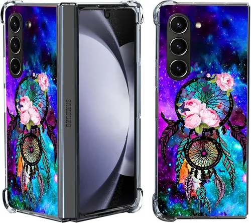 Vista 13 de Funda para Galaxy Z Fold 5, protección contra caídas de mandala de león colorido, a prueba de golpes, de cuerpo completo, resistente a los arañazos