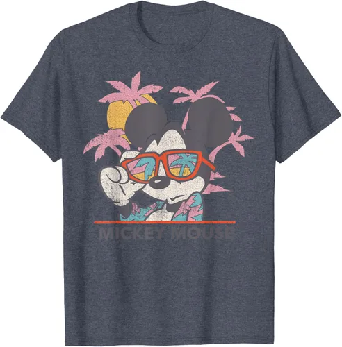 Vista 53 de Disney Mickey and Friends Mickey Mouse Tropical Retrato Camiseta S Negro